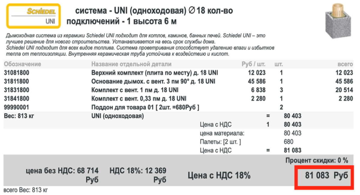 Калькулятор Schiedel